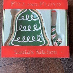 NIB‎ Fitz and Floyd snack plate and spreader Christmas plate